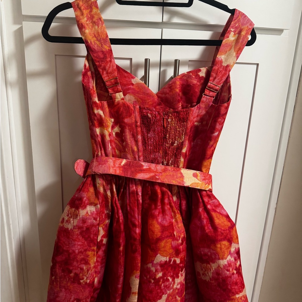 ZIMMERMANN
Belted floral-print linen and silk-blend peplum mini dress size 1 - Picture 3 of 9